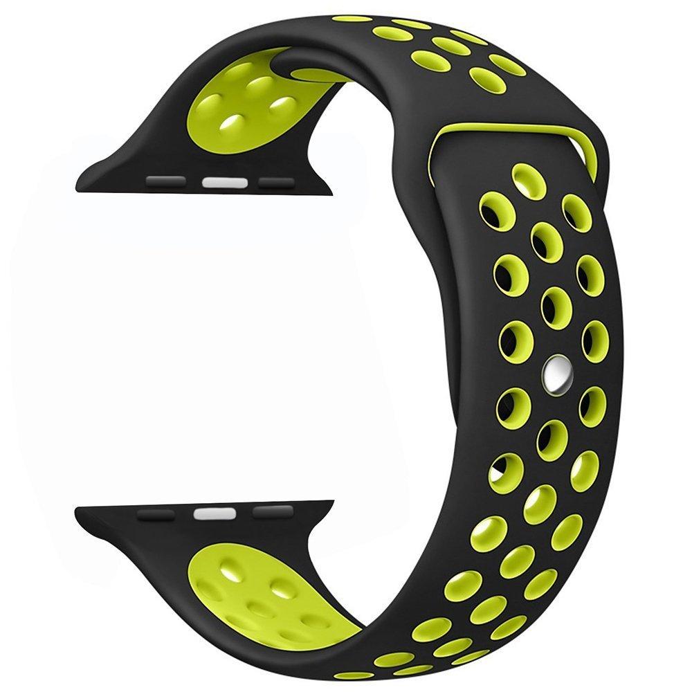 Perforated Sport Edition 42mm Strap for Apple Watch - Black Green (ONLY STRAP NOT WATCH)