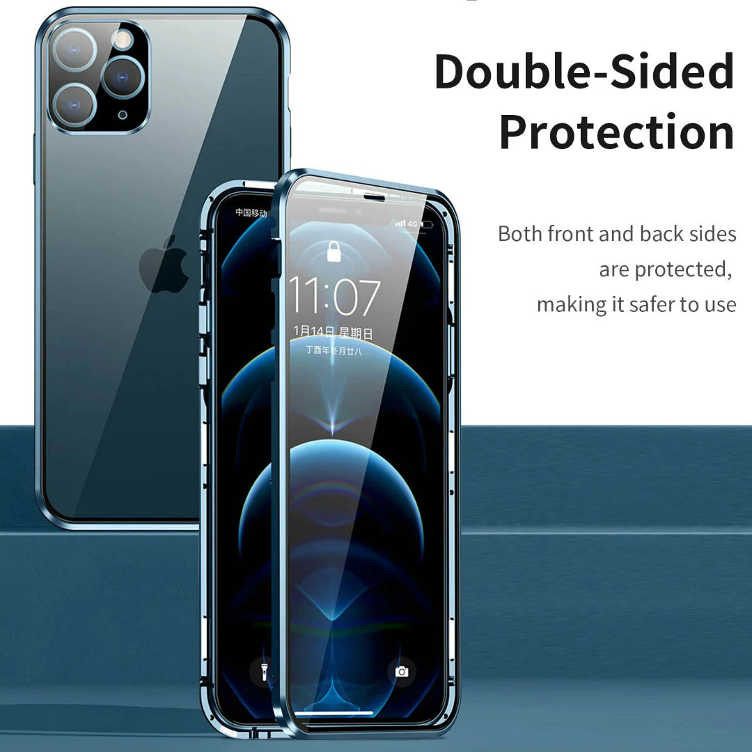 iPhone 13 Series Electronic Auto-Fit (Front+ Back) Glass Magnetic Case