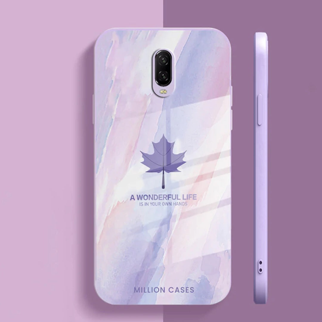 OnePlus Series Watercolor Mapple Leaf Glass Case