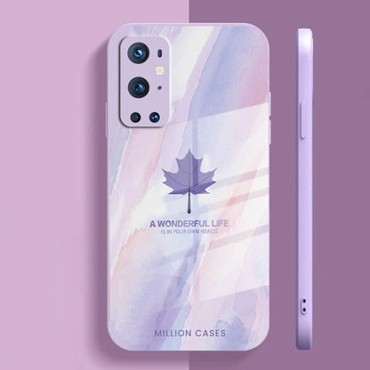 OnePlus Series Watercolor Mapple Leaf Glass Case