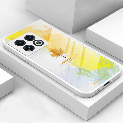 OnePlus Series Watercolor Mapple Leaf Glass Case