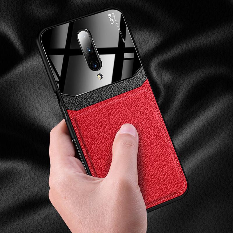 OnePlus 7 Pro Sleek Slim Leather Glass Case