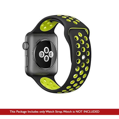 Perforated Sport Edition 42mm Strap for Apple Watch - Black Green (ONLY STRAP NOT WATCH)