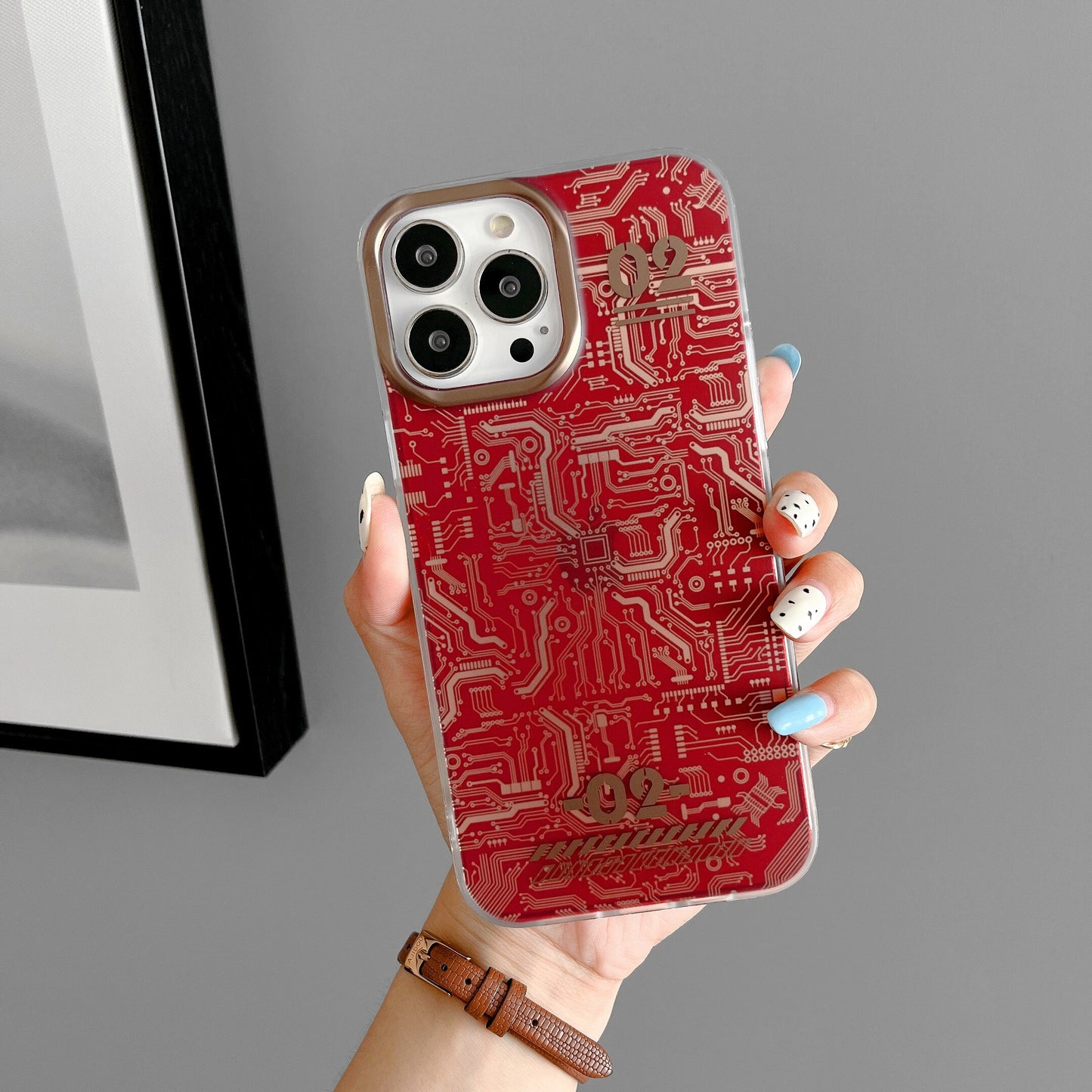 #MK iPhone Series - Chip Texture 3D Vision Frame Case