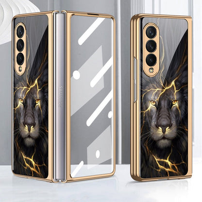 Galaxy Z Fold4 Lion Pattern Glass Case