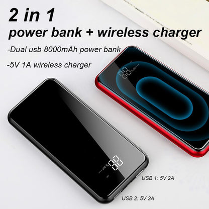 Baseus 8000mAh QI Wireless Charger + Power Bank